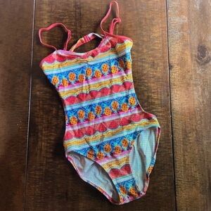 Colorful Striped One-Piece Swimsuit - Multicolor